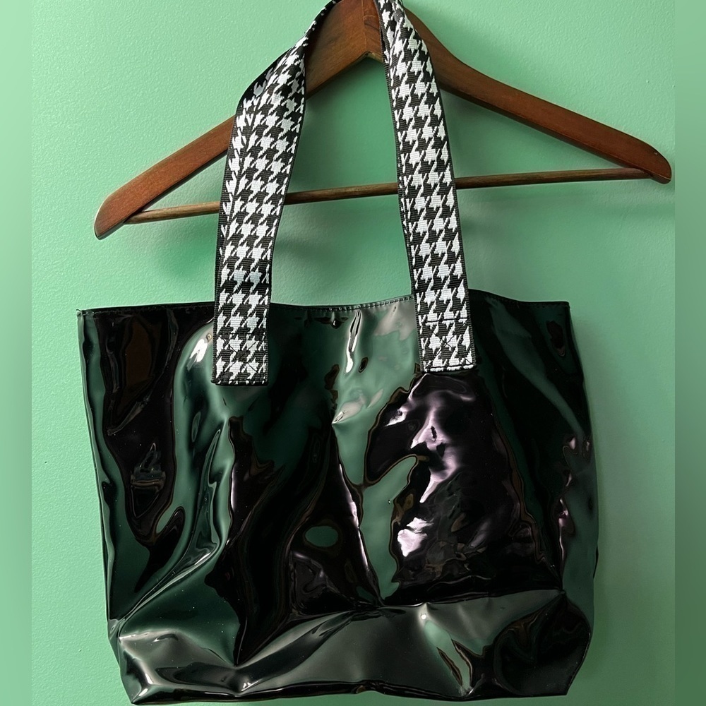 NWOT Black patent tote